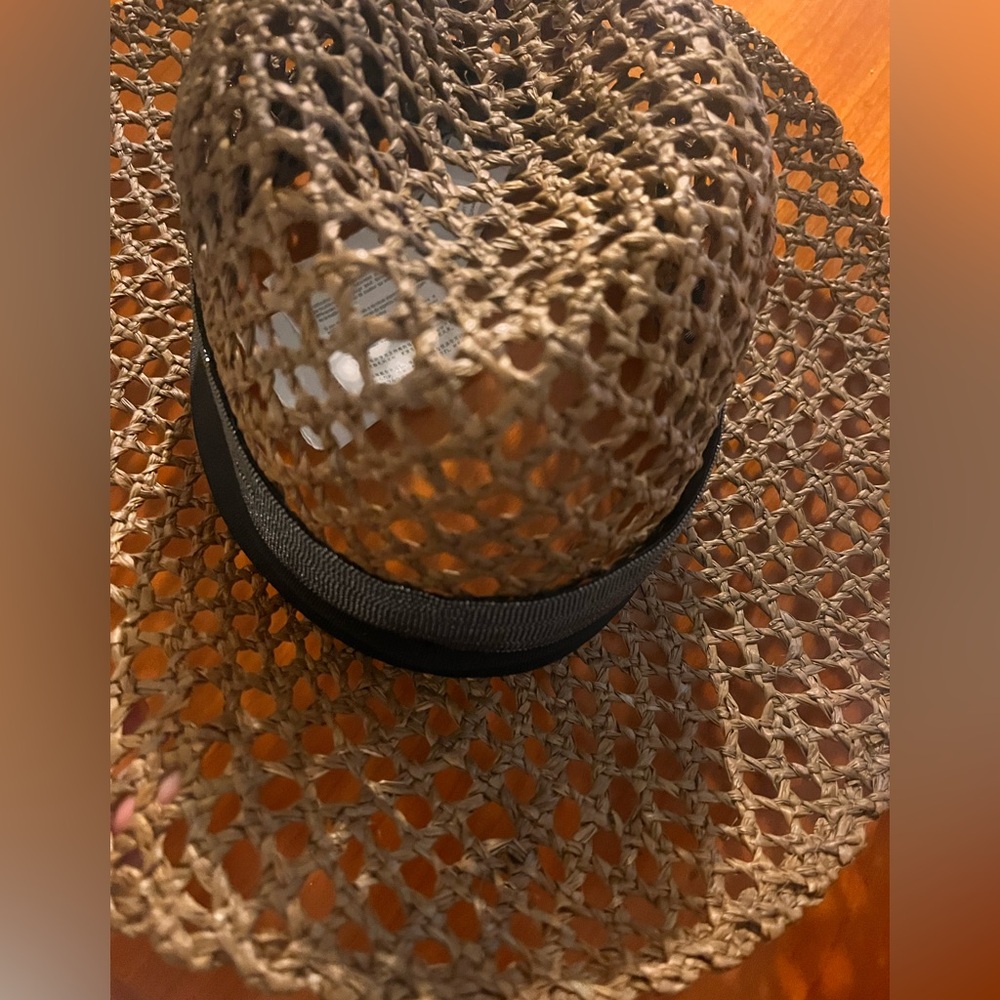 NWT Brunello Cucinelli Italy Size M Raffia women Hat Silver Monili Brown - Picture 7 of 13